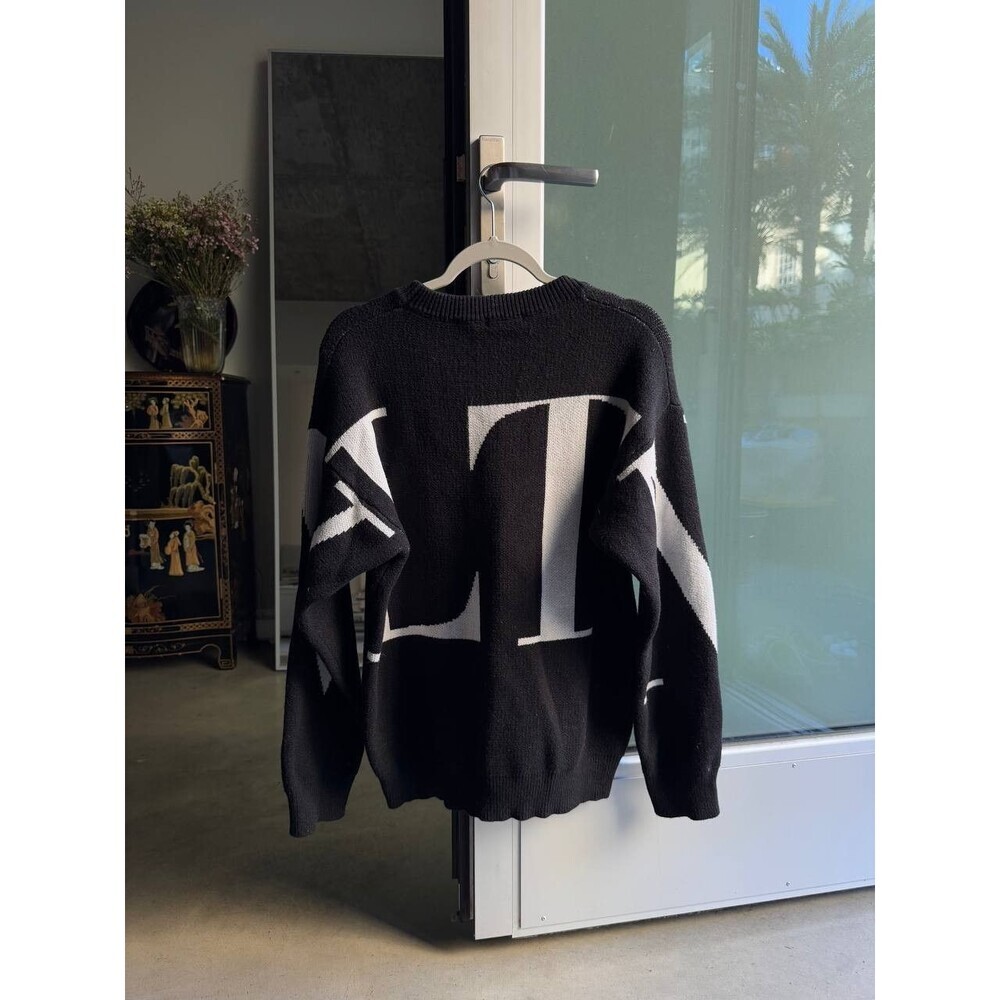 Valentino Intarsia Cashmere Sweater Black Size L Woman